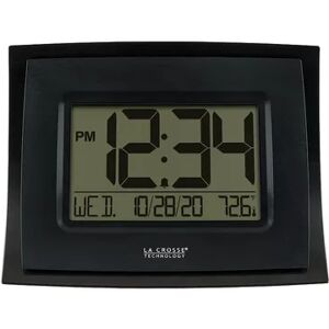 La Crosse Technology WT-8002U-B-INT Black Digital Clock with Indoor Temperature