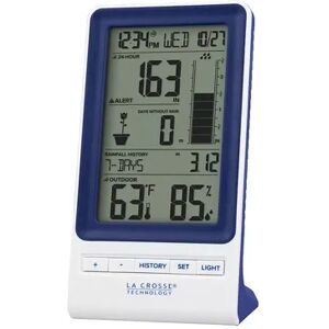 La Crosse Technology Wireless Digital Rain Station with Temperature & Humidity, Blue