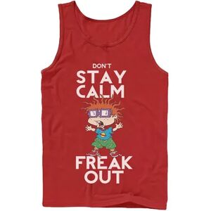 Men's Nickelodeon Rugrats Chuckie Don't Stay Calm Freak Out Graphic Tank, Size: Medium, Red
