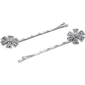 1928 Simulated Marcasite Bobby Pin Set, Grey