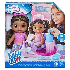 Baby Alive Sudsy Styling Doll, Black Hair, Multicolor