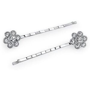 1928 Flower Bobby Pin Set, White