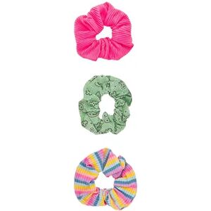 SO 3-Piece Retro-Inspired Scrunchie Set, Multicolor