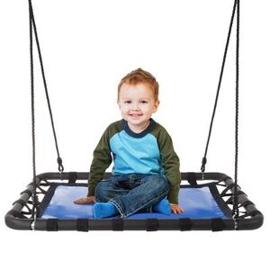 Hey! Play! Hanging Outdoor Tree or Playground Equipment Platform Standing Swing, Blue