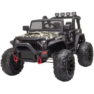 Aosom Kids Ride On Car 12V Battery Powered Electric Truck with Wide Seat Parent Remote Control and Bluetooth Music White, Camouflage