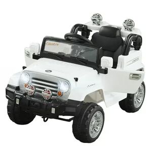 Aosom Kids Ride on Car Off Road Truck with MP3 Connection Working Horn Steering Wheel and Remote Control 12V Motor White