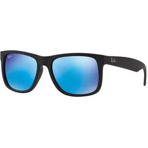 Ray-Ban Justin RB4165 55mm Rectangle Mirror Sunglasses, Light Blue