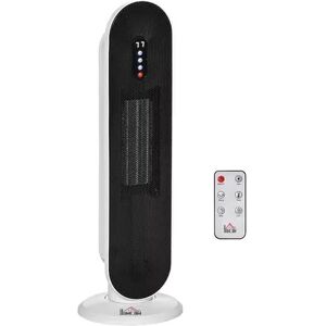 HOMCOM Ceramic Space Heater Indoor Tower Heater with 45 Degree Oscillation Remote Control 24H Timer Tip Over and Overheating Protection 1500W/1000W,