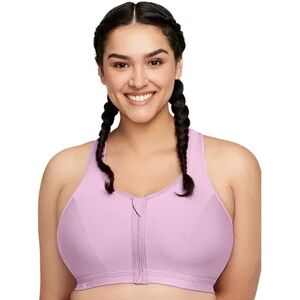 Plus Size Glamorise Full-Figure Zip-Up Front-Closure Wireless Sports Bra 9266, Women's, Size: 36 G, Purple