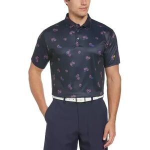 Jack Nicklaus Men's Jack Nicklaus Regular-Fit Tropical Textured Performance Golf Polo, Size: Medium, Light Blue