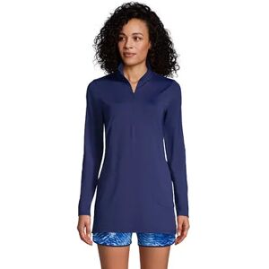 Lands' End Women's Lands' End 1/4-Zip UPF 50 Rash Guard Cover-Up, Size: XS, Blue