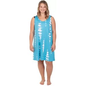 Portocruz Plus Size Portocruz Tie-Dye Twist-Back Swim Cover-Up Dress, Women's, Size: 2XL, Turquoise/Blue