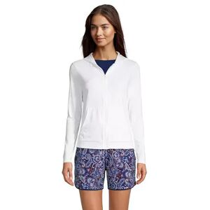 Lands' End Women's Lands' End UPF 50 Hood Long-Sleeve Rash Guard, Size: XS, White