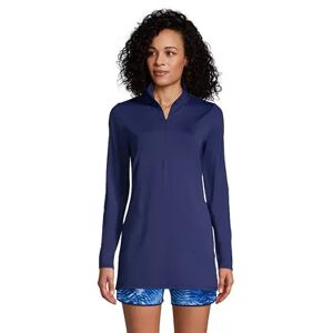 Lands' End Women's Lands' End 1/4-Zip UPF 50 Rash Guard Cover-Up, Size: Medium, Blue