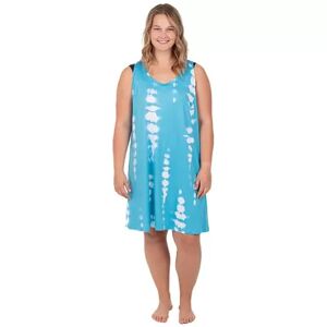 Portocruz Plus Size Portocruz Tie-Dye Twist-Back Swim Cover-Up Dress, Women's, Size: 1XL, Turquoise/Blue
