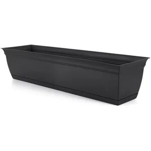 The HC Companies 30 Inch Eclipse Window Flower Box with Removable Saucer, Black