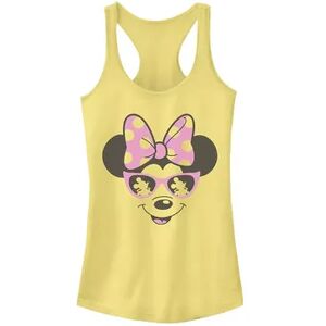 Disney s Mickey And Friends Minnie Mouse Sunglasses Portrait Juniors' Racerback Graphic Tank Top, Women's, Size: XL, Yellow
