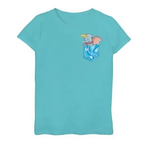 Disney s Dumbo Girls 7-16 In Star Pocket Left Chest Graphic Tee, Girl's, Size: Medium, Blue