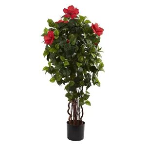 nearly natural 4-ft. Potted Hibiscus Tree, Green