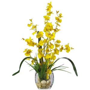 nearly natural Dancing Lady Orchid Floral Arrangement, Yellow