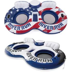 Intex American Flag 2 Person Float & River Run II 2 Person Float, Multicolor