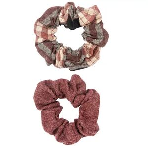 Sonoma Goods For Life Solid Red & Multi Plaid 2-piece Scrunchie Set, Multicolor