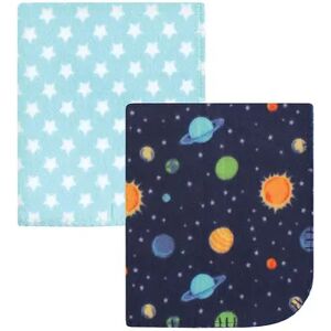 Hudson Baby Infant Boy Fleece Blankets, Solar System, One Size, Brt Blue