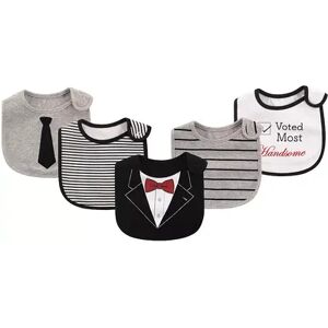 Little Treasure Baby Boy Cotton Bibs 5pk, Tuxedo, One Size, Grey