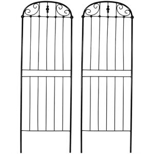 SUNNYDAZE DECOR Sunnydaze 32 in Steel Wire Traditional Garden Plant Trellis - Set of 2, Grey