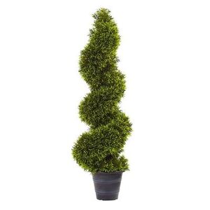 nearly natural Artificial Grass Spiral Topiary Plant, Green