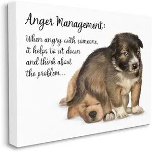 Stupell Home Decor Anger Management Advice Dog Humor Wall Art, White, 30X40