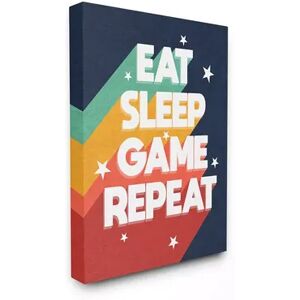 Stupell Home Decor Eat Sleep Game Repeat Quote Wall Art, Blue, 24X30