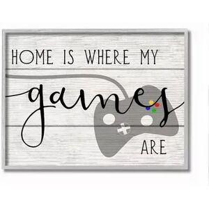 Stupell Home Decor Home is Where My Games Are Quote Wall Art, Grey, 11X14