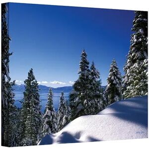 ArtWall 16'' x 24'' ''Lake Tahoe in Winter'' Canvas Wall Art by Kathy Yates, Blue, Medium