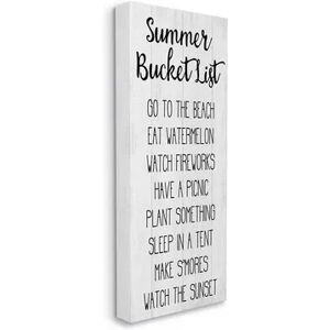 Stupell Home Decor Rustic Summer Bucket List Sign Wall Art, White, 20X48