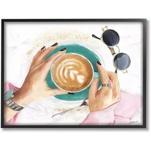 Stupell Home Decor Glam Latte Art Women's Fashion Accessories Coffee Wall Art, White, 11X14