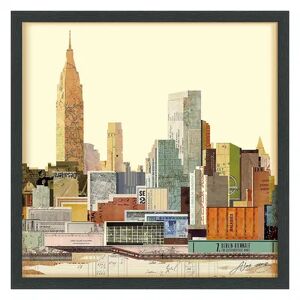 Empire Art Direct New York City Skyline Collage Framed Graphic Wall Art, Multicolor, 25X25