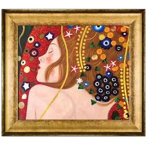 La Pastiche Sea Serpents IV Gustav Klimt Framed Canvas Wall Art, Multicolor