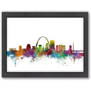 Americanflat Michael Tompsett ''St. Louis, Missouri, Missouri Skyline II'' Framed Wall Art, Multicolor, Medium