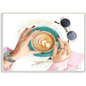 Stupell Home Decor Glam Latte Art Women's Fashion Accessories Coffee Wall Art, White, 13X19