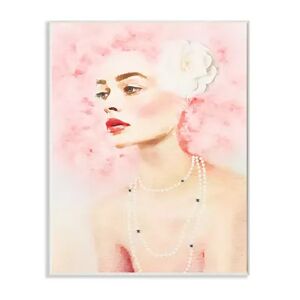 Stupell Home Decor High Fashion Female Portrait Glamour Pink Hair Wall Art, 13X19