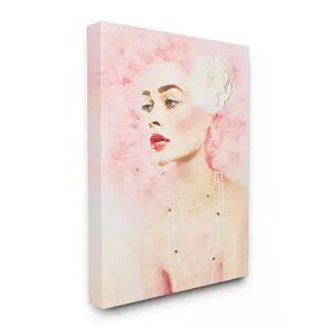 Stupell Home Decor High Fashion Female Portrait Glamour Pink Hair Wall Art, 16X20