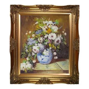 La Pastiche Grande Vase Di Fiori by Pierre-Auguste Renoir Framed Wall Art, Multicolor, 32X28