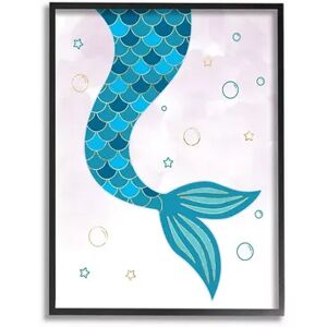 Stupell Home Decor Nautical Mermaid Scale Tail Sea Water Bubbles Wall Art, Pink, 16X20