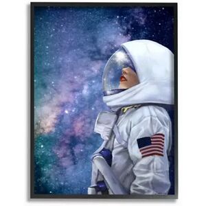 Stupell Home Decor Outer Space Astronaut Female Astronaut Lipstick Detail Wall Art, Blue, 16X20