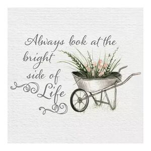 New View Gifts & Accessories New View Gifts Bright Side of Life Canvas Wall Art, Beig/Green, 12X12