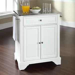 Crosley Furniture LaFayette Stainless Steel Top Kitchen Island, White