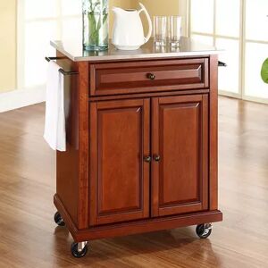 Crosley Furniture Stainless Steel Top Kitchen Island Cart, Clrs