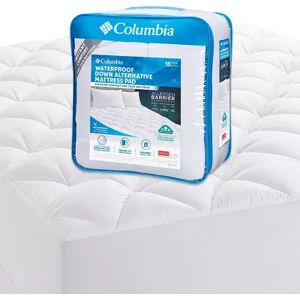 Columbia Waterproof Down-Alternative Mattress Pad, White, Queen