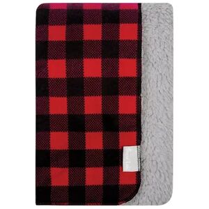 Trend Lab Red & Black Buffalo Check Flannel & Faux Shearling Baby Blanket, Multicolor